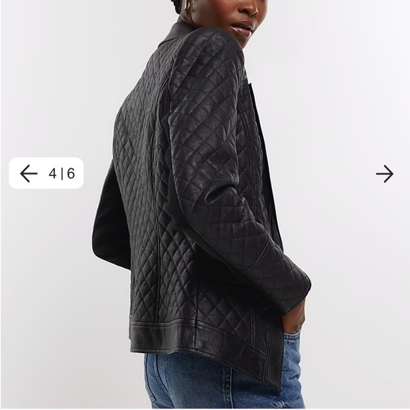 NWT Black Faux Leather Quilted Jacket - Picture 9 of 9